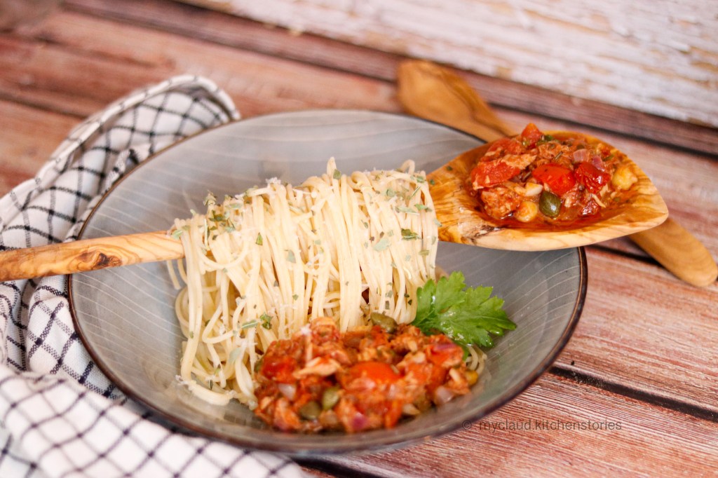 Spaghetti al tonno e&nbsp;ceci